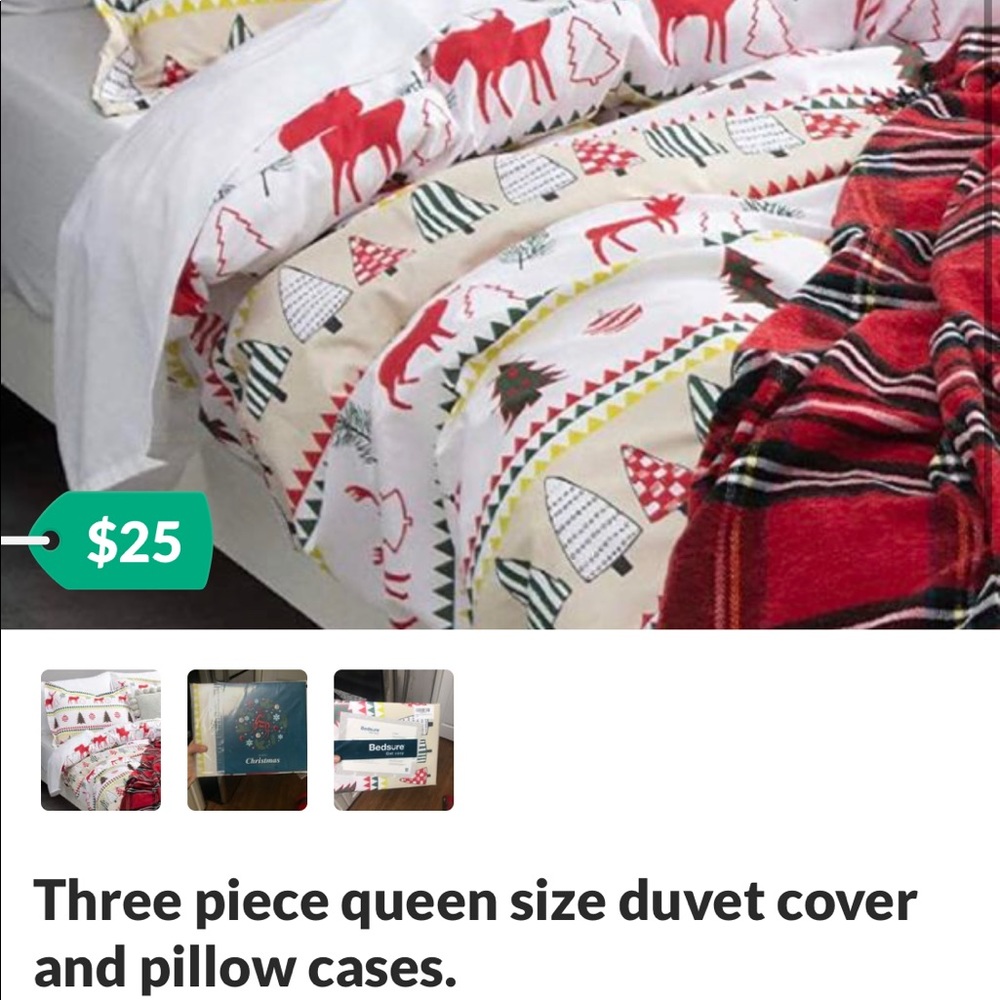 Queen size duvet with pillow cases